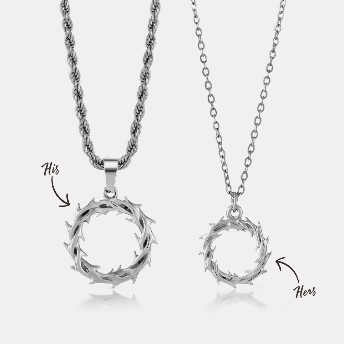 His & Hers Crown of Thorns (Silver)
