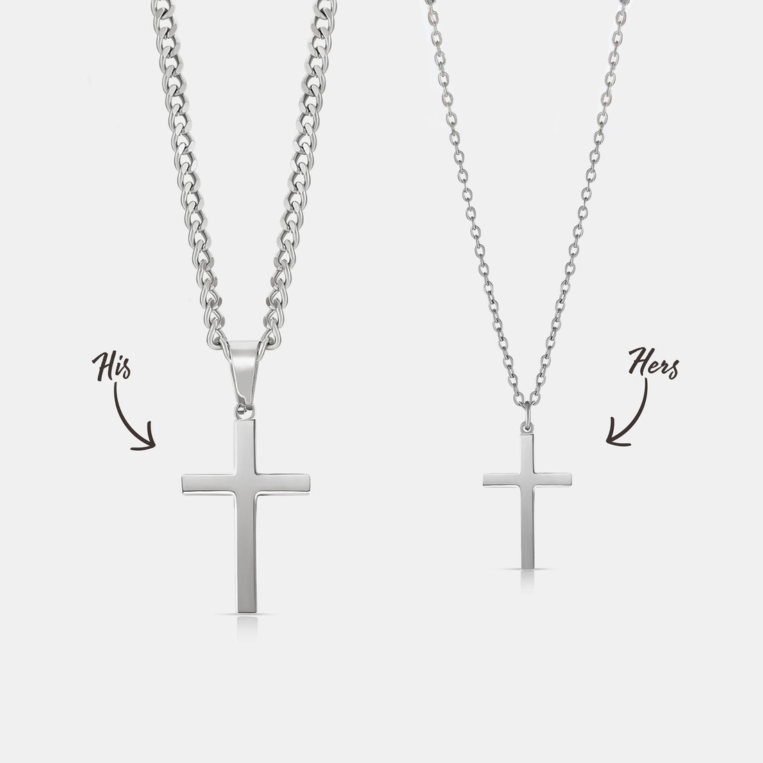 His & Hers Cross (Silver)